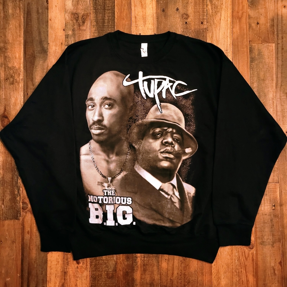 T-shirt Graphique Tupac Amaru – Crewneck – Taille S – Orange – Occasion